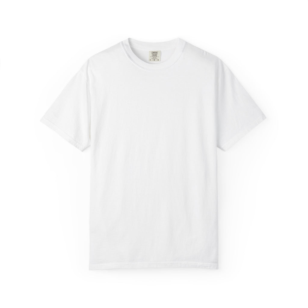 A plain white short-sleeve crewneck t-shirt laid flat against a clean white background.